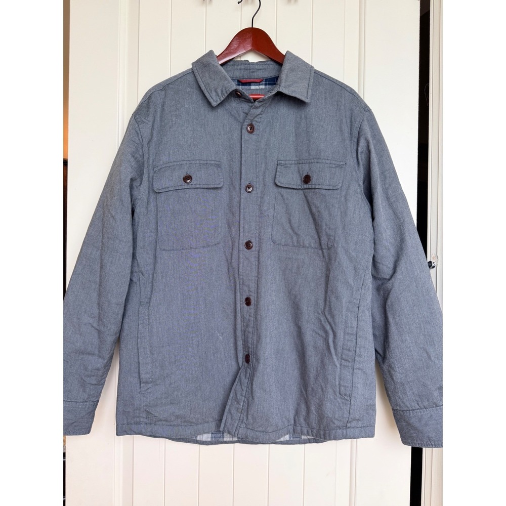 UNTUCKit Ziraldo Shirt Jacket Mens XL Gray Lined Flannel Cotton Shacket